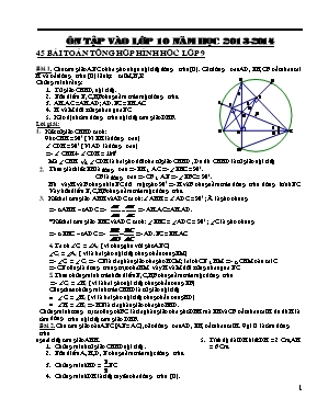 45 bài toán tổng hợp Hình học lớp 9